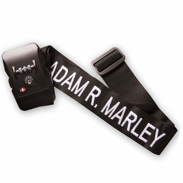 Embroidered Luggage / Suitcase Strap Personalised with Name,TSA lockable - Rainbow Plus Other Colours Keep your case safe with the 1.8m belt