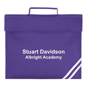 Personalised Bookbag Printed with Name, these Personalized book bags are perfect for School Navy Blue Roxo