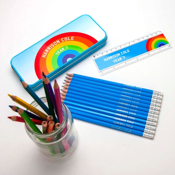 Personalised Pencil Tin With 12 Personalized Colouring Pencils