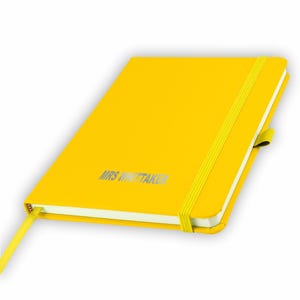 Personalised A5 Notebook / Printed with Name Perfect for school, office or your bag! - FRENCH NAVY (plus other colours) By That's My Pencil™ Yellow