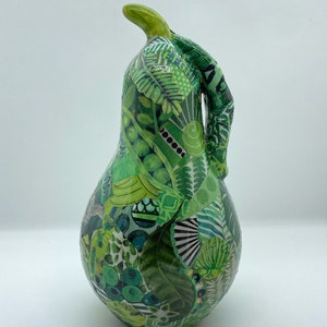 Green Pear, Ceramic Pear, Green Ceramic Pear, Pear Figurine, Decorative Pear, Pear Home Decor, Pear
