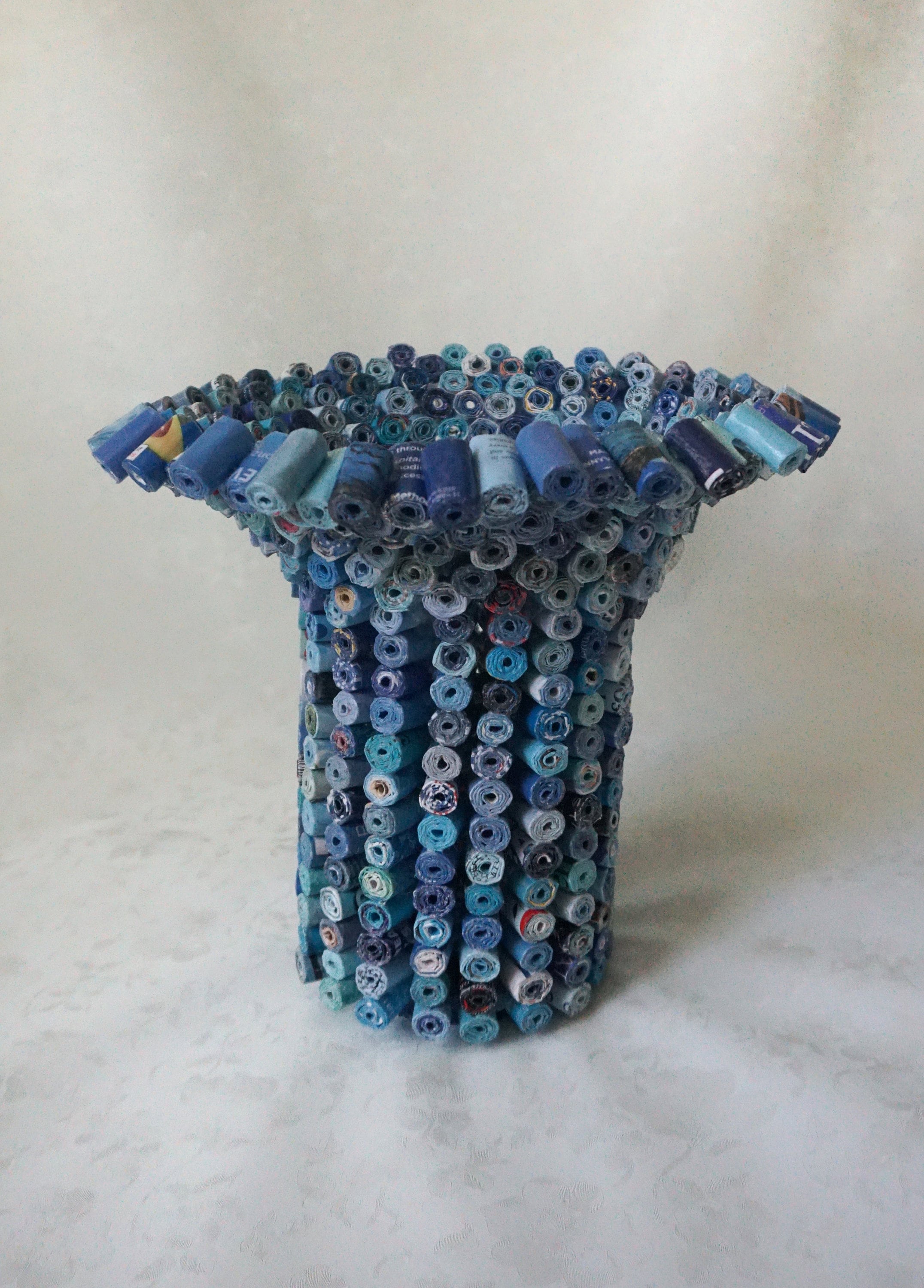 Paper Roll Vase, Vase Made From Paper, Paper Vase, Unique Vase