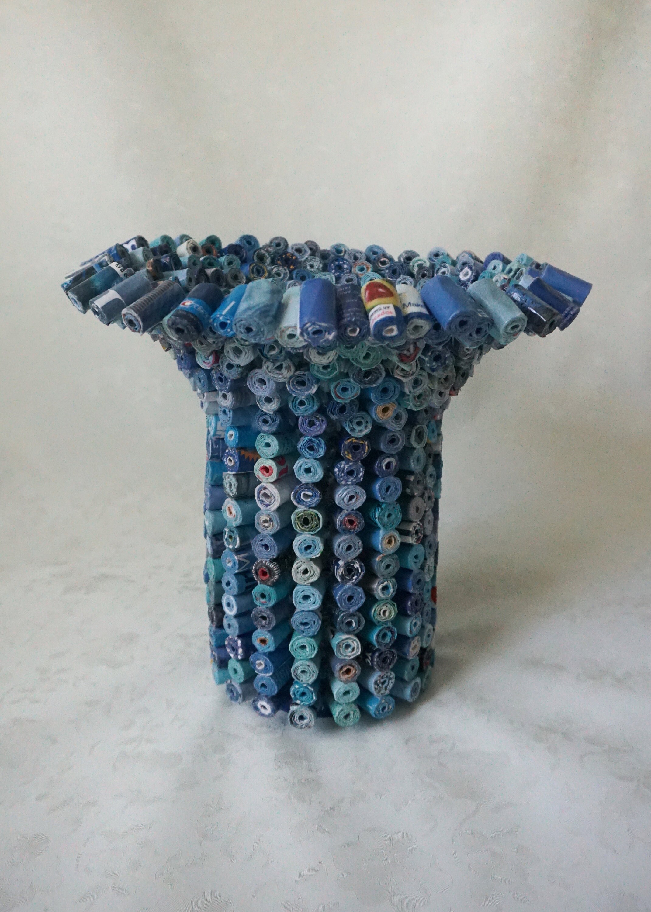 Paper Roll Vase, Vase Made From Paper, Paper Vase, Unique Vase