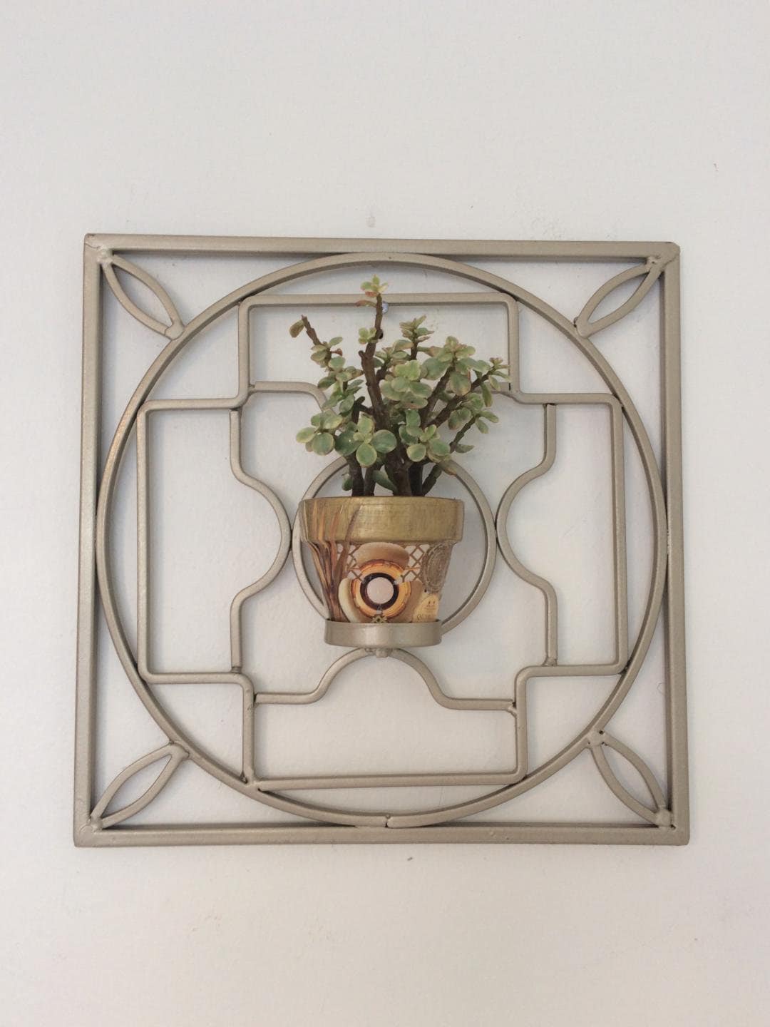 Gold Wall Plant Holder and Pot Gold Metal Wall Plant Stand Etsy