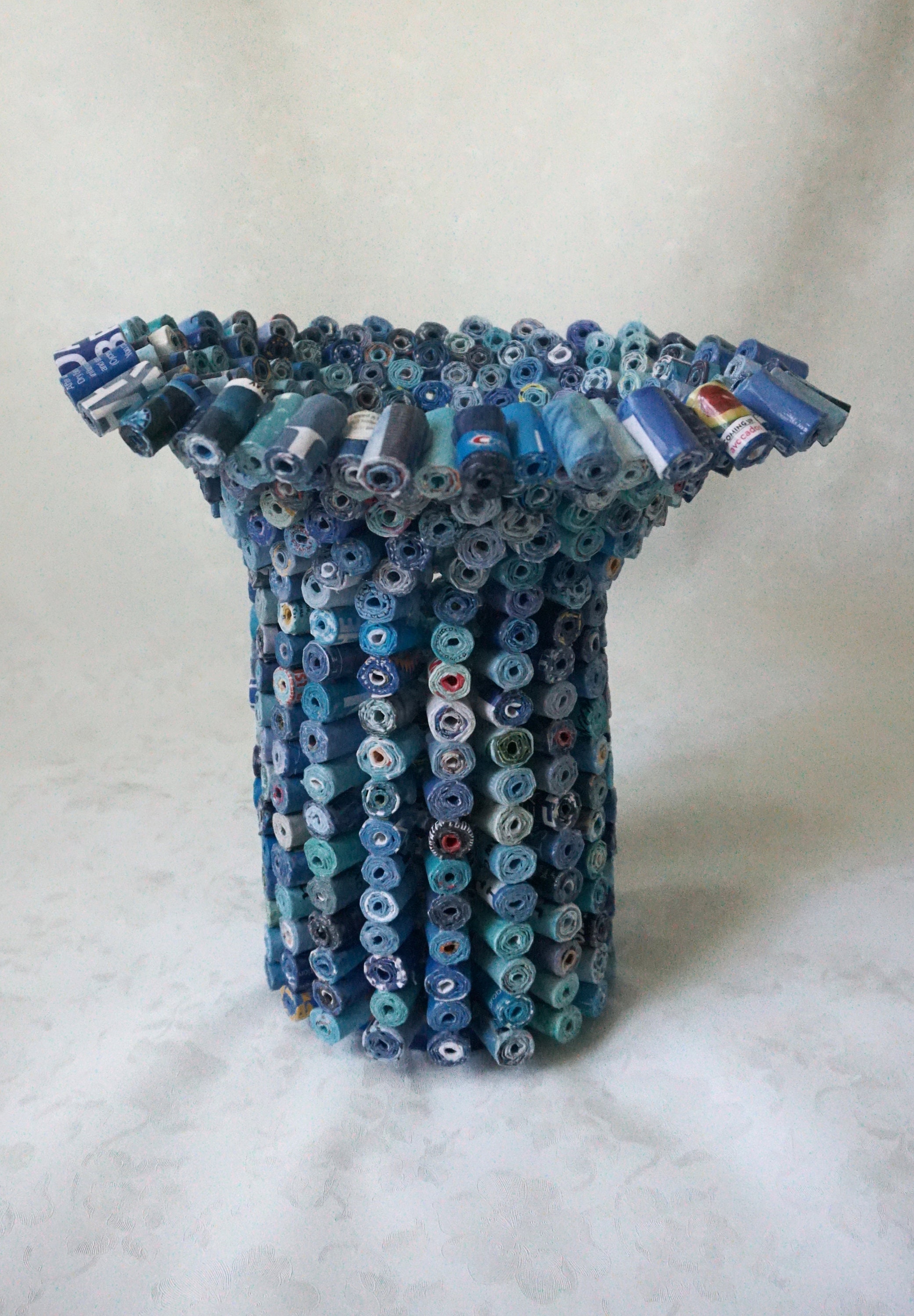 Paper Roll Vase Vase Made From Paper Paper Vase Unique Etsy