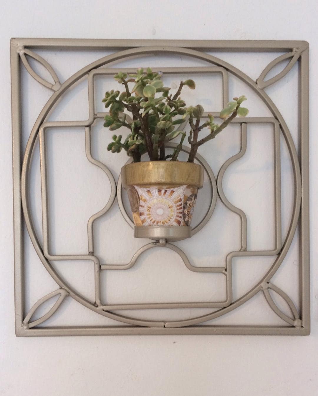 Gold Wall Plant Holder and Pot Gold Metal Wall Plant Stand Etsy UK