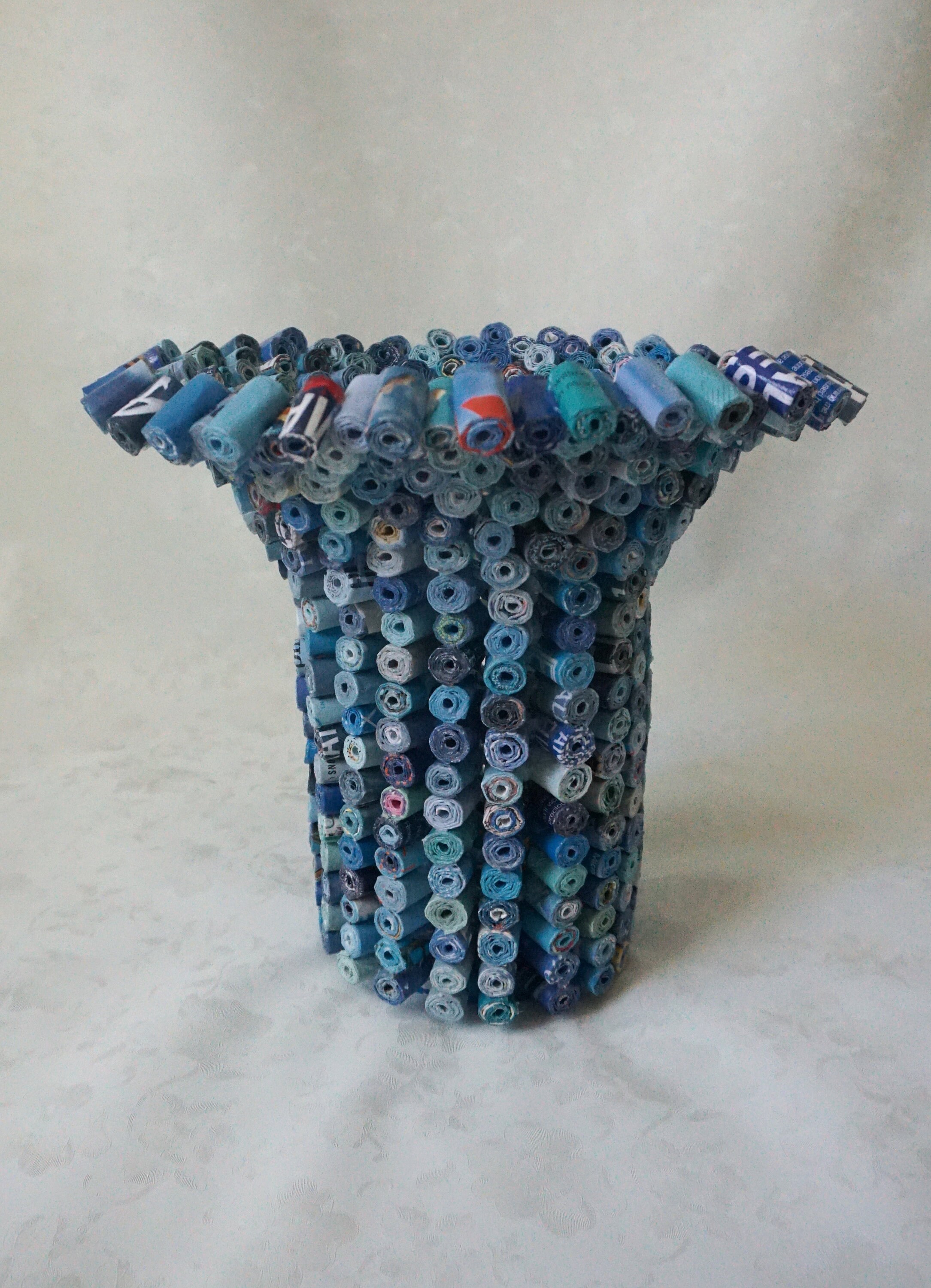 Paper Roll Vase, Vase Made From Paper, Paper Vase, Unique Vase