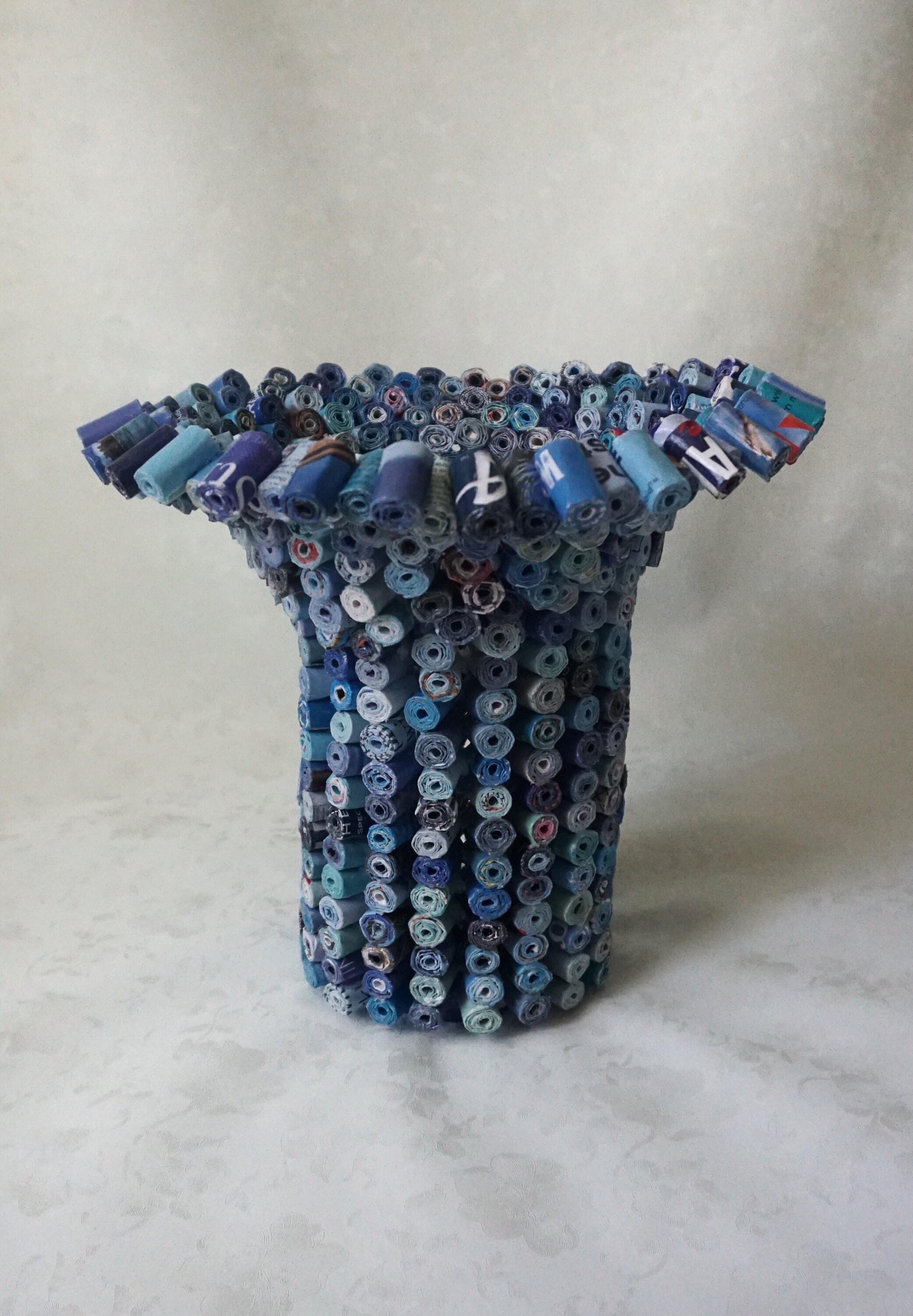 Paper Roll Vase, Vase Made From Paper, Paper Vase, Unique Vase