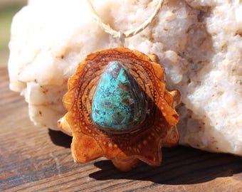 Azurite Natural Pinecone Pendant