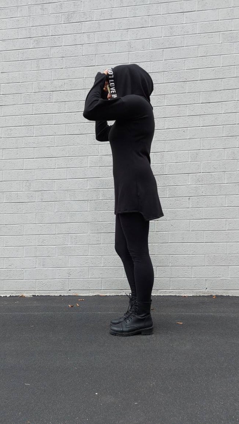 Hoodie SweaterLong Sleeve Hooded TunicBlack cozy sweater