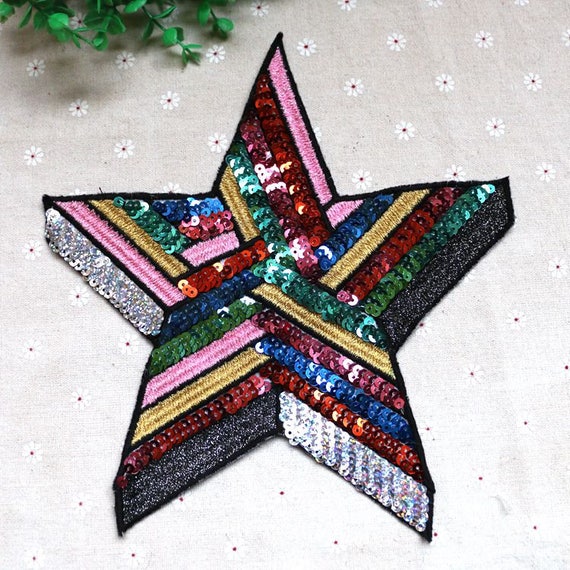 Stars Sequins Applique Patch Star Sew on Patch Supplies for Etsy