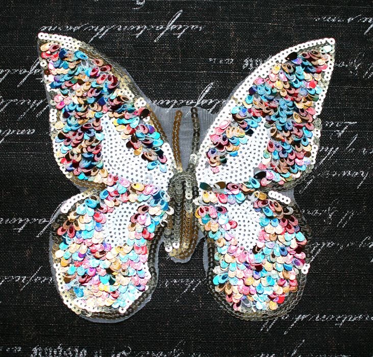Pretty Butterfly Sequins Applique Patch Sequined Butterfly Etsy