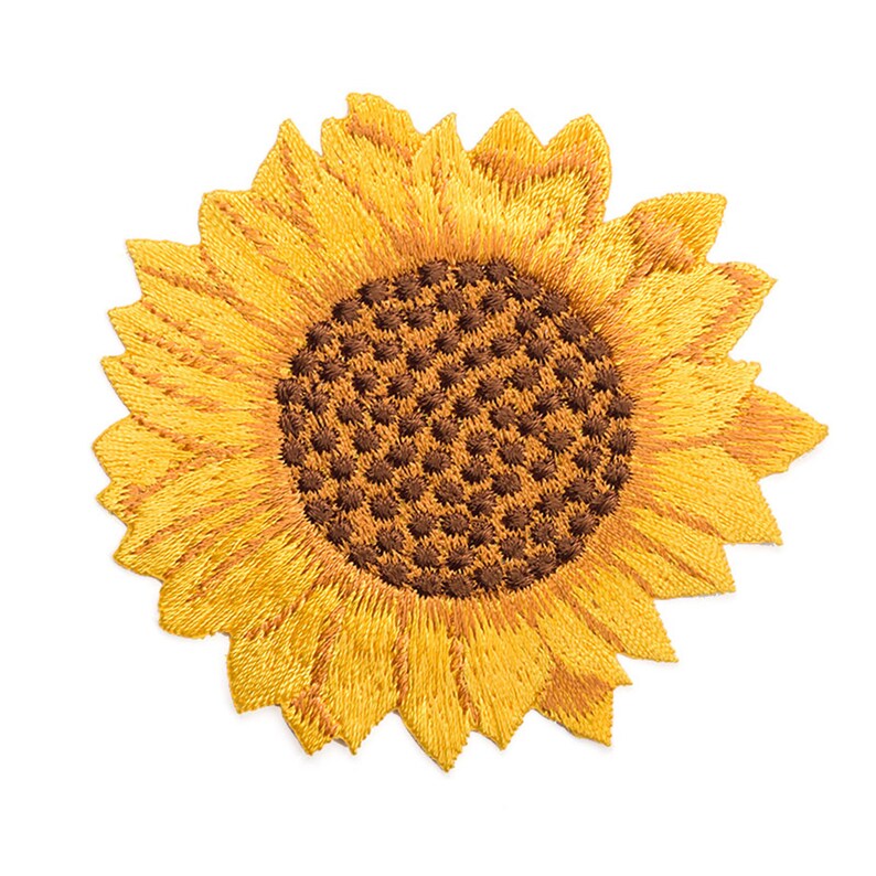Sunflower Iron On Patch Applique Kids Flower Applique DIY Etsy