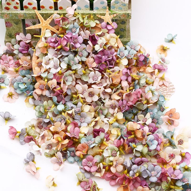 Mini Silk Daisy Flower Heads Bulk Artificial Flowers for Crafts Wedding ...
