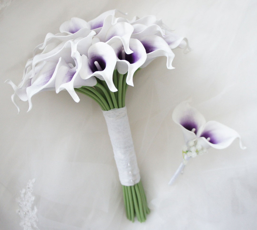 Luxury Calla Lily Bridal Wedding Bouquet 3 Dozen With Groom - Etsy