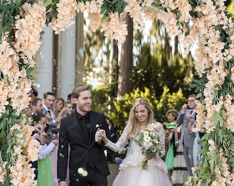 Wisteria Garland, Faux Silk Hanging Vine for Wedding Arch Decor (4 Pcs)