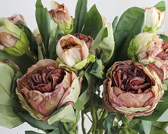 Artificial Peony Flowers 6PCS Faux Peonies Silk Flowers Stems for Wedding Centerpiece Home Decor