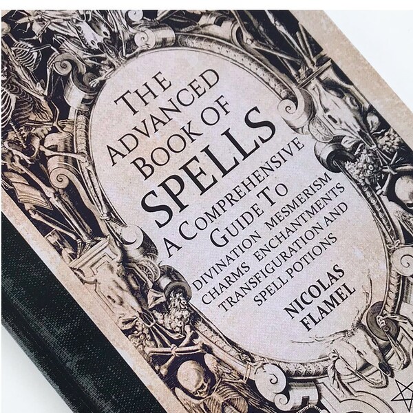 Magic Spell Book Journal A5 Notebook The Advanced Book of Spells by Nicolas Flamel. Harry Potter Inspired Spell / Potion Journal Blank Paper