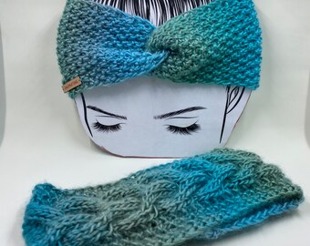 Hand Knit Headband/ Winter Head Warmer
