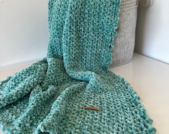 Velvet Baby Blanket/ crochet blanket