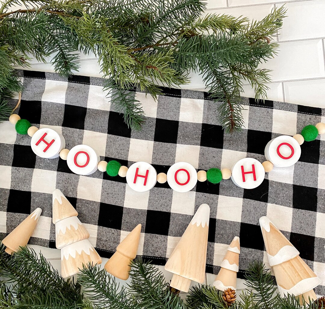 Ho Ho Ho Wooden Christmas Letter Garland Christmas Friendship - Etsy