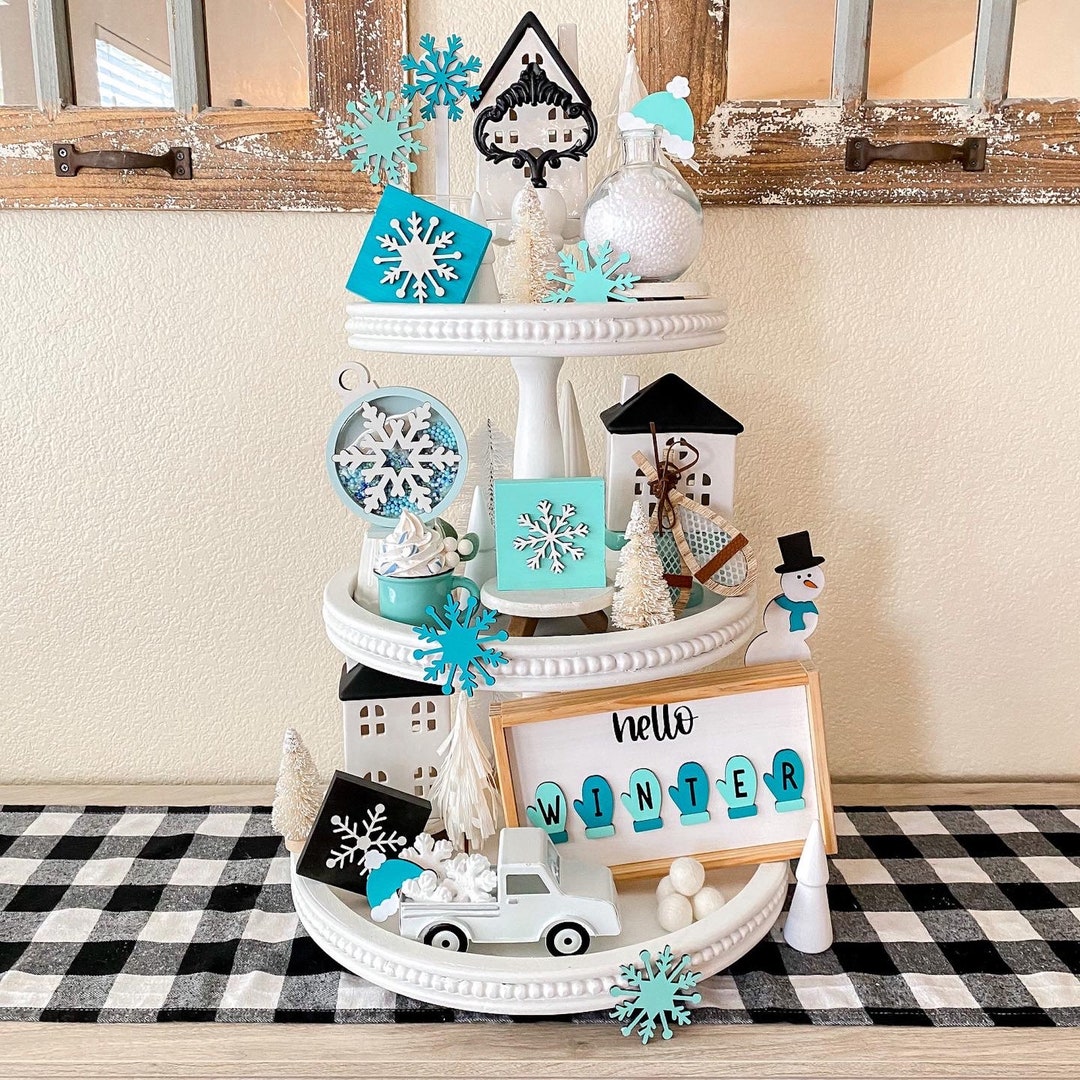 Hello Winter 3D Tiered Tray Sign Set,winter Tiered Tray Decor,winter ...