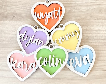 Personalized Conversation Heart Name Tags, Valentine Name Tag, Personalized Valentine Gift Tags