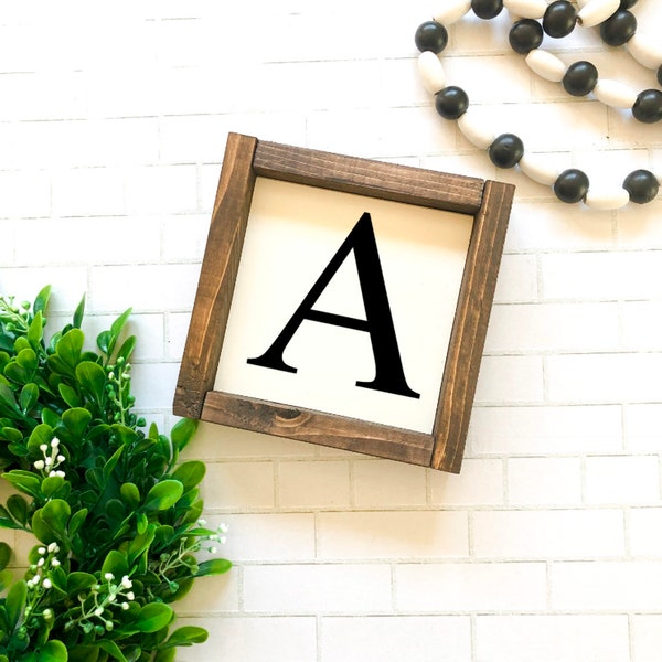 Initial Farmhouse Sign, Last Name Initial Sign, Letter Signs, Farmhouse Signs