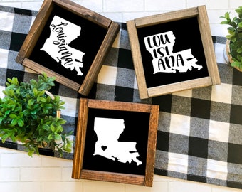 Louisiana Farmhouse Signs, Louisiana Farmhouse Decor, Louisiana State Signs, Lousiana State Decor, State Signs, State Decor,Home State Decor