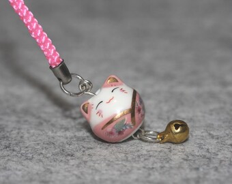 Fine Prosperity Cat Pendant Mobile Charm Lucky Cat Hanging Pendant Elegant Phone Charm With Peace Bells For Serenity | Malaysia