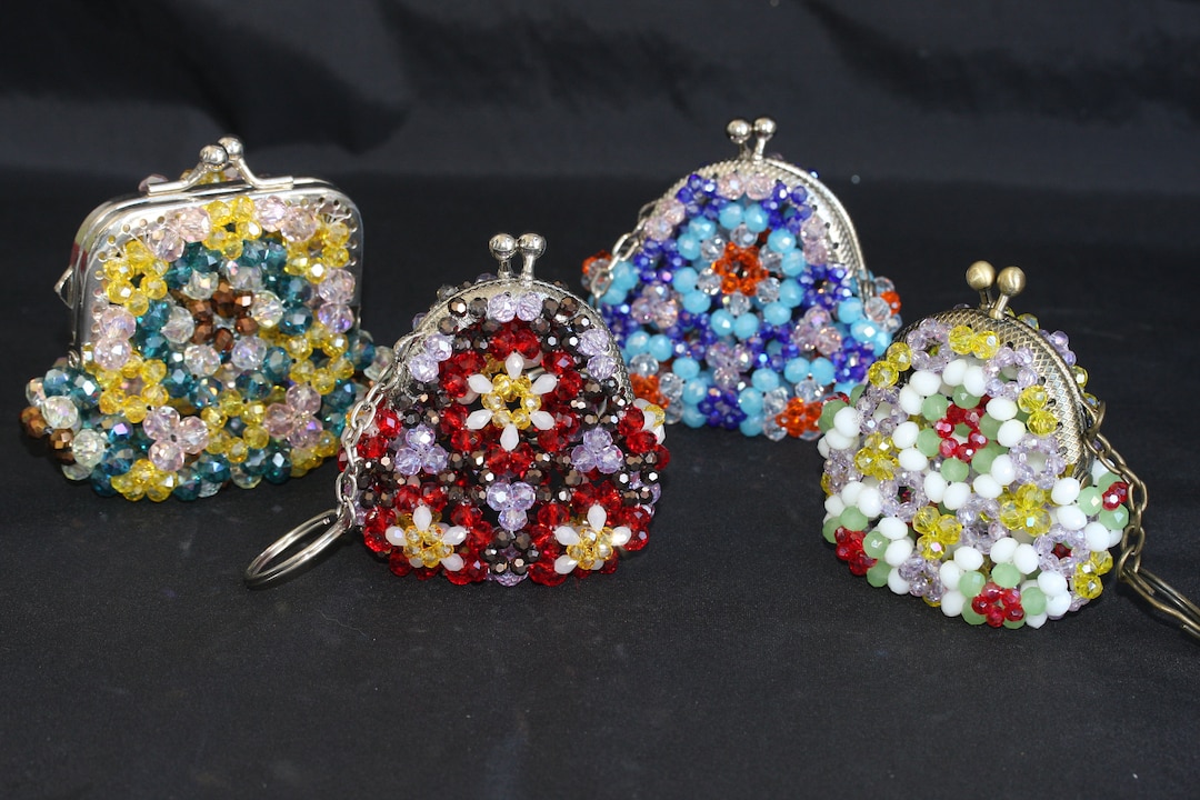Original Design Handmade Beaded Purse crystal Beads Flower Coin Bag original-design-handmade-beaded-purse-crystal-beads-flower-coin-bag