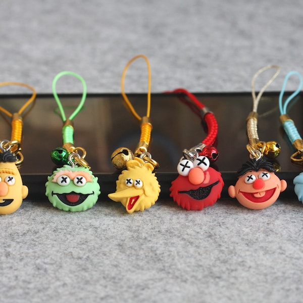 Handmade Funny Resin Mini Sesame Toy Mobile Phone Charm, Keyring, Bag Charm, Personalized Friendship Gift
