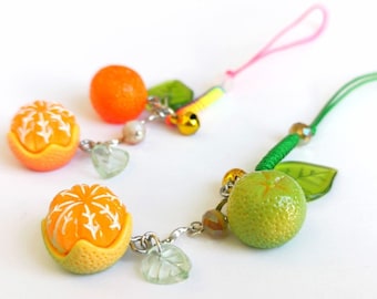 Handmade Resin Orange Mobile Phone Charm, Keyring, Bag Charm, Personalized Friendship Gift, Perfect Gift