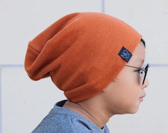 Burnt Texas Orange Color / Soft and Cozy Slouchy Beanie / Baby to Adult Hipster Beanie / Slouch Hats Noxx