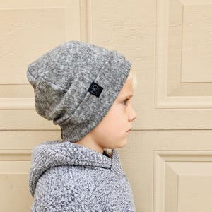 Cozy Heather Grey Slouchy Beanie / Warm Soft Hipster Beanie / Noxx Beanies image 3