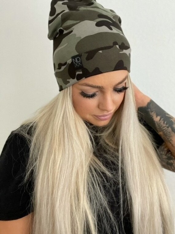 Last Chance Lightweight Olive Camouflage Slouchy Beanie