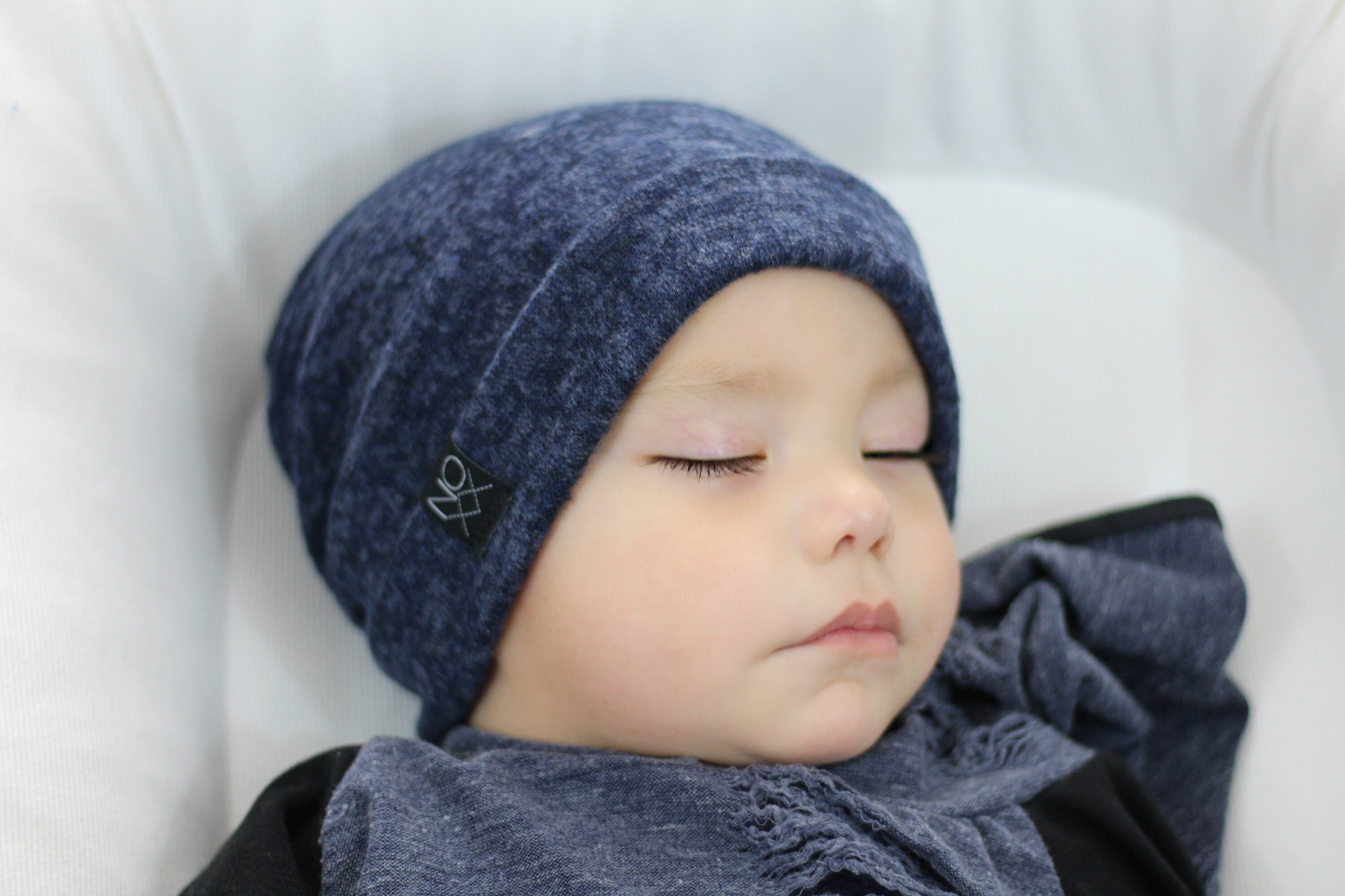 Ultra Soft Heather Navy Blue Slouchy Beanie / Cozy and Soft Winter Ha…