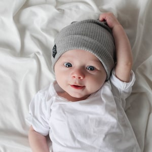 Best Seller Lightweight Heather Grey Hipster Slouchy Beanie / Baby Slouchy Hat / Newborn Infant Toddler Beanies image 5