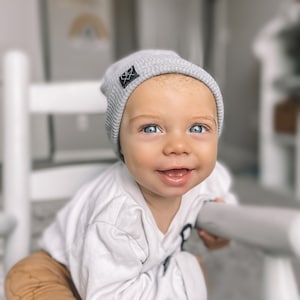 Best Seller Lightweight Heather Grey Hipster Slouchy Beanie / Baby Slouchy Hat / Newborn Infant Toddler Beanies image 9