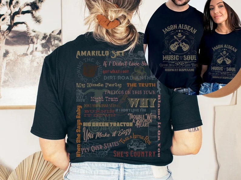 Jason Aldean Two Sided Concert Tracklist Shirt Highway - Etsy