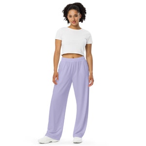 Lilac unisex super comfy and cozy  wide-leg pants for yoga, walking, pickle ball , skate, paddle board, lounge #streetwear#sleepwear
