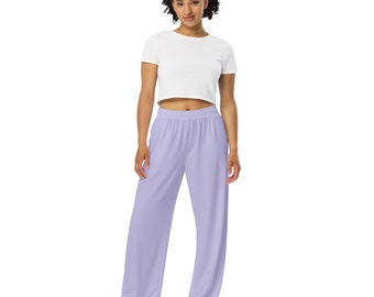 Lilac unisex super comfy and cozy  wide-leg pants for yoga, walking, pickle ball , skate, paddle board, lounge #streetwear#sleepwear