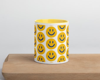 Smiles Mug with Color Inside - Start your Day with a Smile ;-) Gift for All - Gift of Smiles