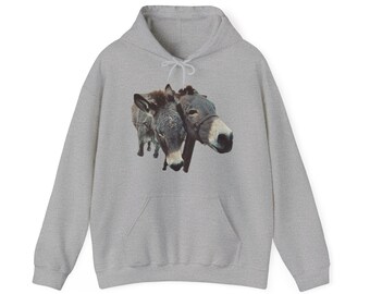 Adorable Donkey Unisex Heavy Blend™  Hooded Sweatshirt – Cozy Unisex Pullover for All - Donkey Lover Gift, Farm Animal Lover Gift