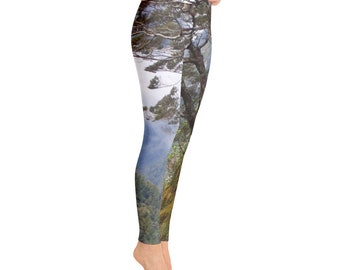Connect with Nature and Get Rooted with these super comfy long Yoga Pants/Running Pants - Trees of New Zealand for those seeking balance
