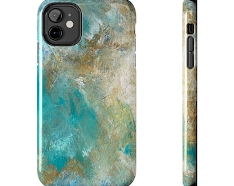 Turquoise Abstract Texture Phone Case | Tough Phone Case