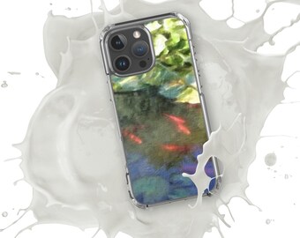 Ethereal Koi Dreams: Watercolor Phone Case with Graceful Orange Koi and Serene Lily Pads Case for iPhone®
