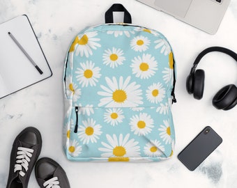Backpack retro daisies for work, school, gym, fun, books, laptop, great gift for all