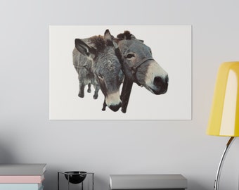 Charming Donkey Canvas Wall Print – Whimsical Art for Animal Lovers!Matte Canvas , 0.75" Eco Friendly - Great Gift for Donkey Lover