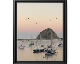 Morro Bay Sunset Canvas Art Print: Coastal Seascape